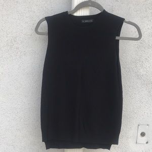 Black knit sleeveless shell